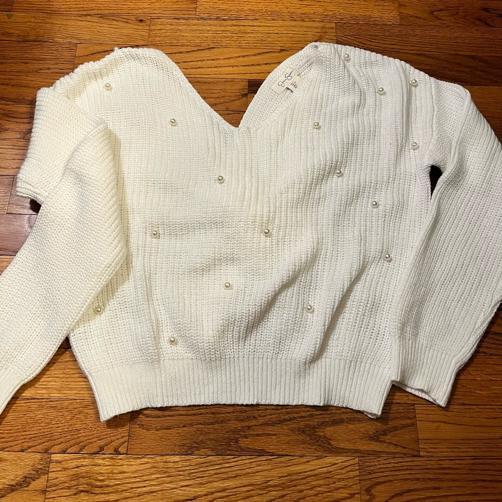 Jessica Simpson pearl twist sweatshirt
